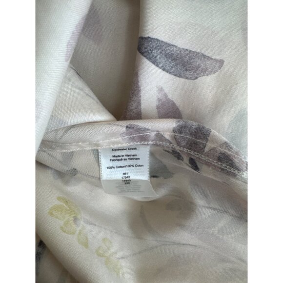 Coldwater Creek Womens Floral Button-Up Shirt Size 14 peach Cotton no iron - Picture 3 of 5